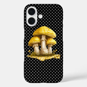 Coques iPhone 16 Aquarelle En vichy Jardin aux champignons