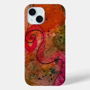 Coque Pour iPhone 15 Aquarelle Et Encre Abstraite Jolie Peinture Art