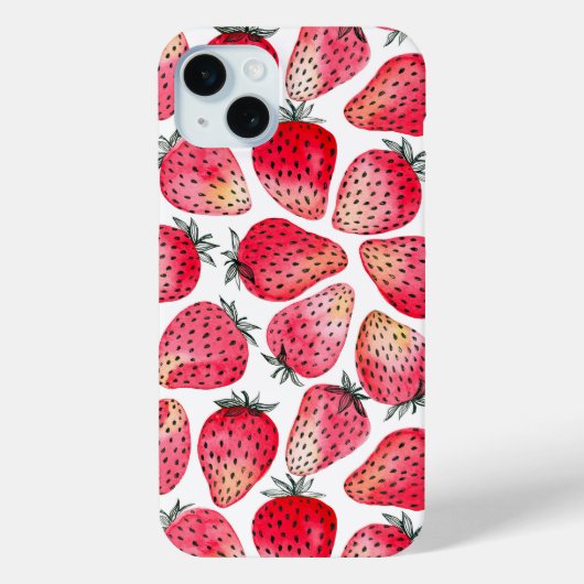 Coques Case-Mate iPhone Aquarelle et encre de fraises (Verso)