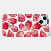 Coques Case-Mate iPhone Aquarelle et encre de fraises (Verso (horizontal))
