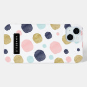 Coques Case-Mate iPhone Aquarelle et Parties scintillant Faux Motif (Verso (horizontal))