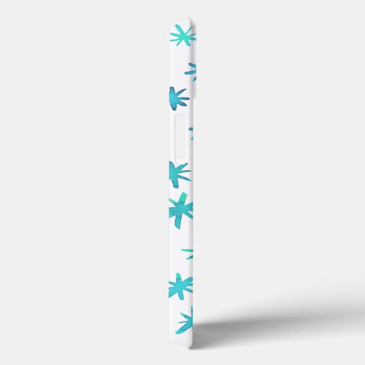 Coques Case-Mate iPhone Aquarelle étoile - turquoise (Verso / Droite)