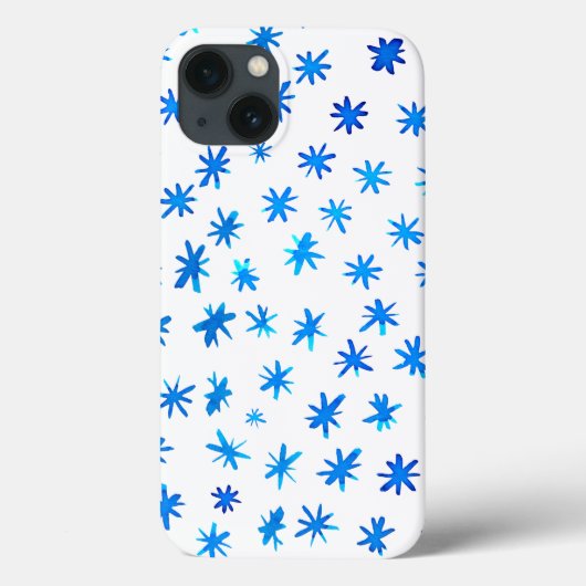 Coques Case-Mate iPhone Aquarelle étoilée - bleu (Verso)