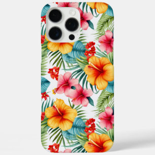Coques iPhone 16 Pro Max Aquarelle exotique Floral hawaïen