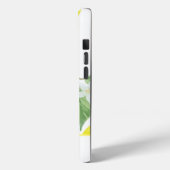Coques Case-Mate iPhone Aquarelle Feuille citron moderne Monogramme (Verso / Gauche)