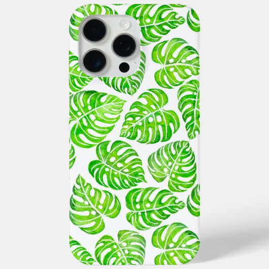 Coques Case-Mate iPhone Aquarelle feuille Monstera (Verso)