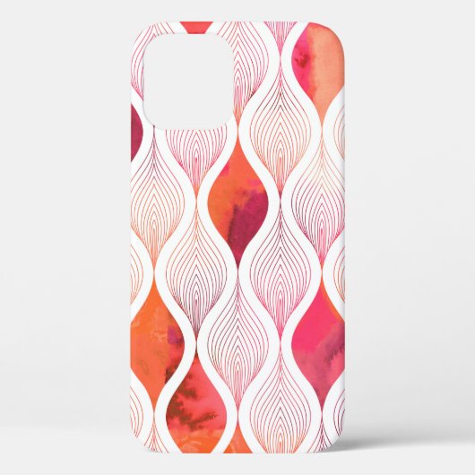 Coques Case-Mate iPhone Aquarelle feuille texture répéter motif moderne (Verso)
