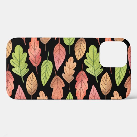 Coques Case-Mate iPhone Aquarelle feuilles d'automne : motif transparent (Verso (horizontal))