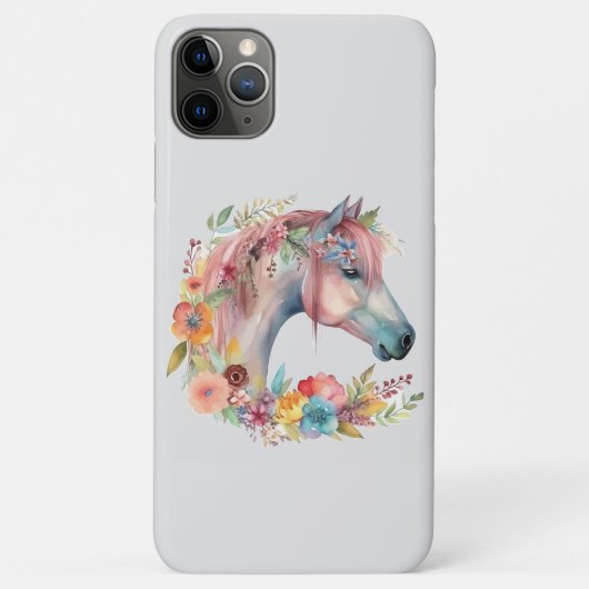 Coques Case-Mate iPhone Aquarelle Fleur Boho Horse Pastel (Dos)