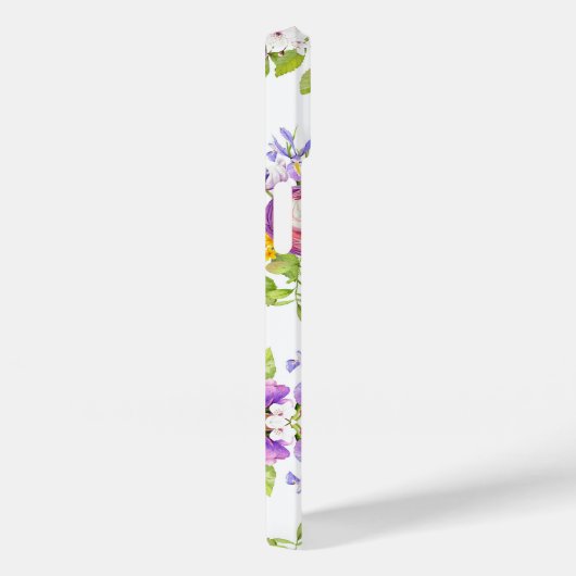 Coques Case-Mate iPhone Aquarelle fleurie rose violet élégant (Verso / Droite)