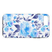 Coques Case-Mate iPhone Aquarelle fleurs bleues 2 (Dos (Horizontal))