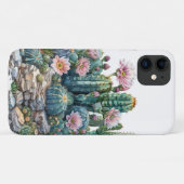 Coques Case-Mate iPhone Aquarelle fleurs du désert cactus. (Dos (Horizontal))