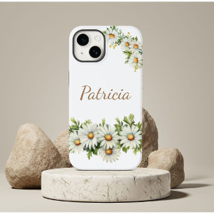 Coque Pour iPhone 14 Aquarelle Fleurs marguerites Coque-M blanc