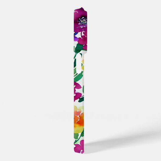 Coques Case-Mate iPhone Aquarelle Fleurs Maroon et Jaune (Verso / Droite)