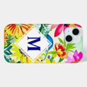 Coques Case-Mate iPhone Aquarelle Fleurs Monogrammes (Verso (horizontal))