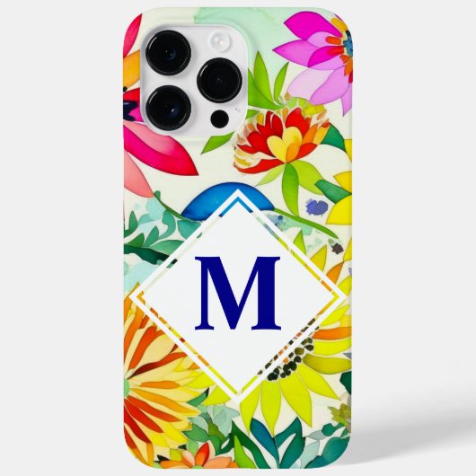 Coques Case-Mate iPhone Aquarelle Fleurs Monogrammes (Verso)