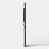 Coques Case-Mate iPhone Aquarelle Fleurs Rose or Monogramme (Verso / Gauche)