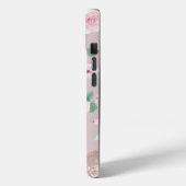 Coques Case-Mate iPhone Aquarelle Fleurs Rose or Monogramme (Verso / Gauche)