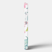 Coques Case-Mate iPhone Aquarelle Fleurs Roses Vierges Nom du monogramme (Verso / Gauche)