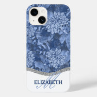 Aquarelle Floral Motif - Bleu sur Bleu
