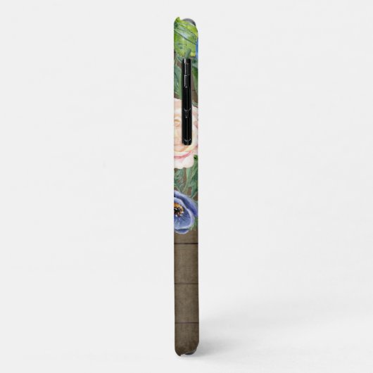 Coques Case-Mate iPhone Aquarelle Floral Rustique Bois Butterfly Script (Dos/Gauche)