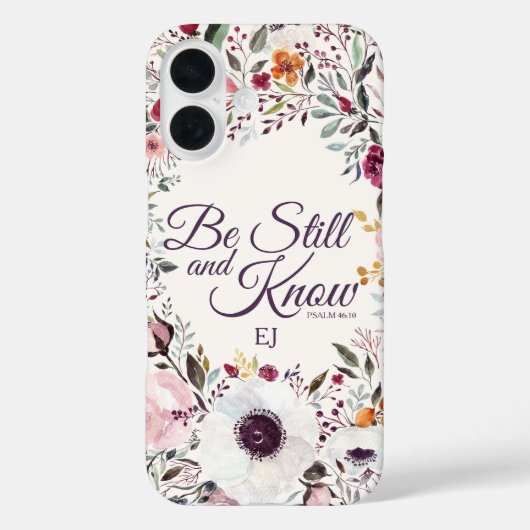 Coques Case-Mate iPhone Aquarelle Florale Be Psalm Monogramme (Verso)