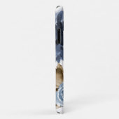 Coques Case-Mate iPhone Aquarelle florale bleu marine Folio Brown Folio in (Dos/Droite)