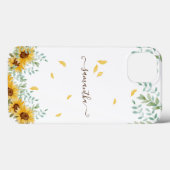 Coques Case-Mate iPhone Aquarelle florale de tournesol Nom du script botan (Verso (horizontal))