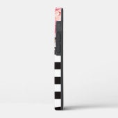 Coques Case-Mate iPhone Aquarelle Florale Nuances noir et blanc Monogramme (Verso / Gauche)