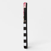 Coques Case-Mate iPhone Aquarelle Florale Nuances noir et blanc Monogramme (Dos/Gauche)