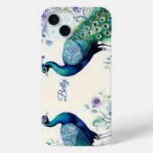 Coques Case-Mate iPhone Aquarelle florale Peacock (Verso)