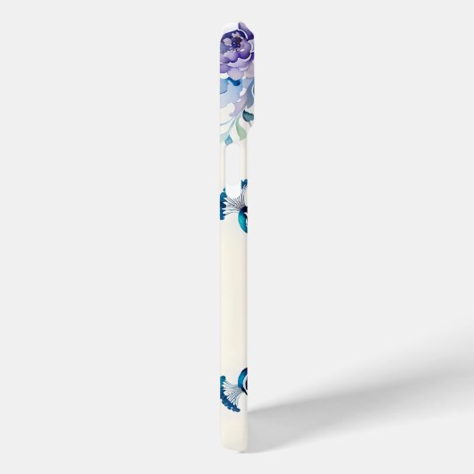 Coques Case-Mate iPhone Aquarelle florale Peacock (Verso / Droite)