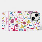 Coques Case-Mate iPhone Aquarelle florale personnalisée (Verso (horizontal))