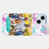 Coques Case-Mate iPhone Aquarelle Florale Photo et Monogramme (Verso (horizontal))