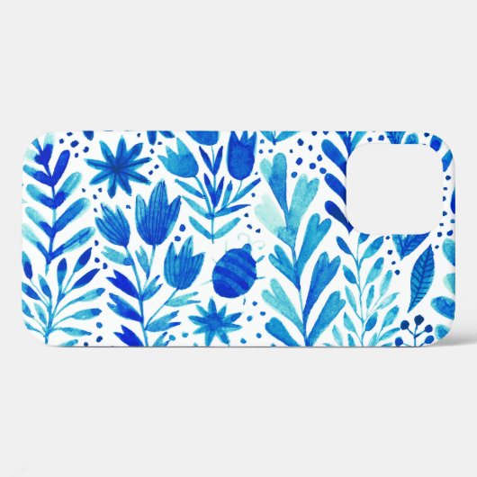 Coques Case-Mate iPhone Aquarelle florale Plantes texture transparente (Verso (horizontal))