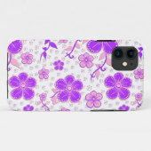 Coques Case-Mate iPhone Aquarelle florale simple impression violet et rose (Dos (Horizontal))