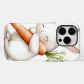 Coques Case-Mate iPhone Aquarelle Fluffy Bunny Carrot Love (Verso (horizontal))