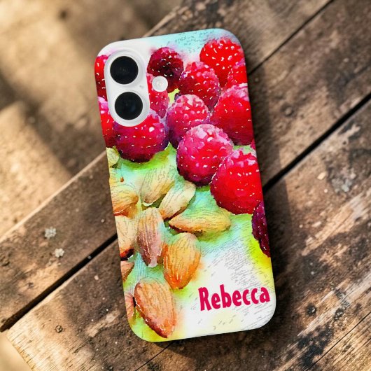 Coques Case-Mate iPhone Aquarelle framboises et amandes