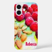 Coques Case-Mate iPhone Aquarelle framboises et amandes (Verso)
