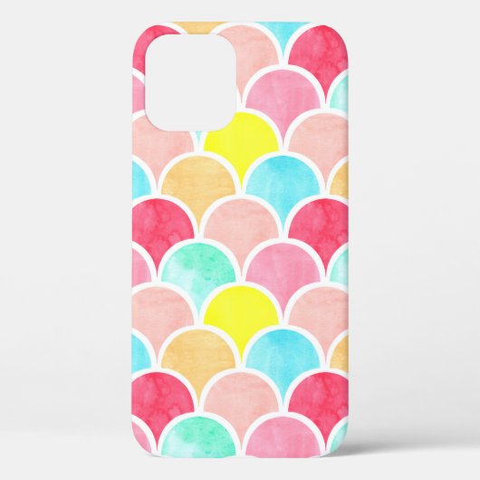 Coques Case-Mate iPhone aquarelle géométrique sans couture motif, échelles (Verso)