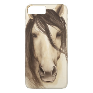 Coque iPhone 8 Plus/7 Plus Aquarelle Grange Animaux Cheval