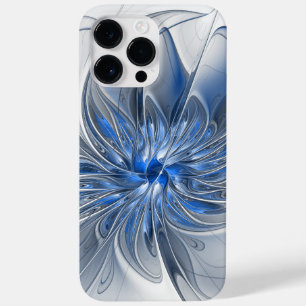 Coque Pour Pour iPhone 14 Pro Max Aquarelle gris bleu Abstrait Fractal Art Flower