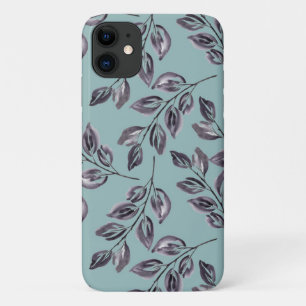 Case-Mate iPhone Case Aquarelle gris, brindilles noires sur un turquoise