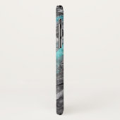 Coques Case-Mate iPhone Aquarelle gris et turquoise (Dos/Gauche)