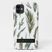 Coques Case-Mate iPhone Aquarelle Hiver Vert Motif sans couture (Dos)