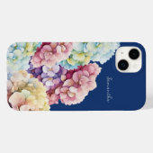Coques Case-Mate iPhone Aquarelle Hydrangea bleu personnalisé (Verso (horizontal))