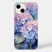 Coques Case-Mate iPhone Aquarelle Hydrangea Rose Purple Nom Modèle (Verso)