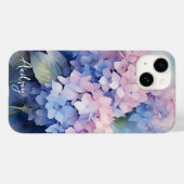 Coques Case-Mate iPhone Aquarelle Hydrangea Rose Purple Nom Modèle (Verso (horizontal))