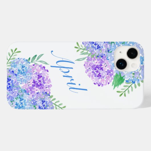 Coques Case-Mate iPhone Aquarelle Hydrangée Chic Floral (Verso (horizontal))