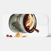 Coques Case-Mate iPhone aquarelle illustration d'un vin chaud d'hiver (Verso (horizontal))
